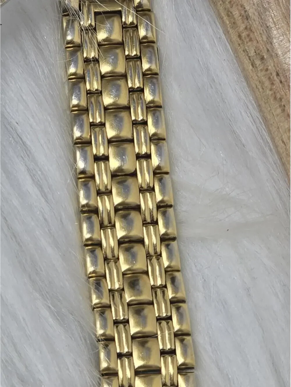 Vintage Givenchy Swiss Gold Tone Tank Watch G Link Band - Picture 4 of 8